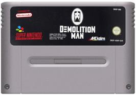 Cartridge artwork for Demolition Man on the Nintendo SNES.