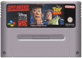 Cartridge artwork for Disney's Toy Story on the Nintendo SNES.