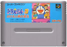 Cartridge artwork for Doraemon 3: Nobita to Toki no Hougyoku on the Nintendo SNES.