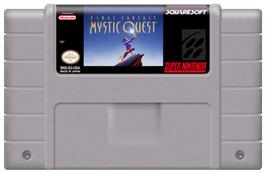Cartridge artwork for Final Fantasy: Mystic Quest on the Nintendo SNES.