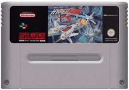 Cartridge artwork for HyperZone on the Nintendo SNES.