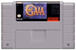 Cartridge artwork for Illusion of Gaia on the Nintendo SNES.