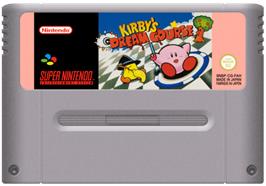 Cartridge artwork for Kirby's Dream Course on the Nintendo SNES.