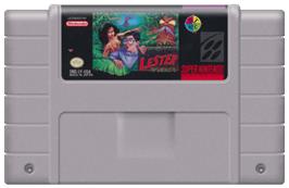 Cartridge artwork for Lester the Unlikely on the Nintendo SNES.