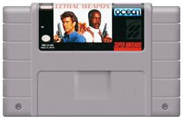 Cartridge artwork for Lethal Weapon on the Nintendo SNES.