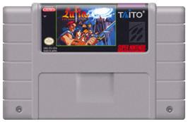 Cartridge artwork for Lufia & the Fortress of Doom on the Nintendo SNES.