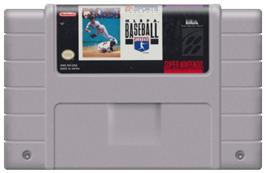 Cartridge artwork for MLBPA Baseball on the Nintendo SNES.