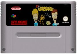 Cartridge artwork for MTV's Beavis and Butt-Head on the Nintendo SNES.