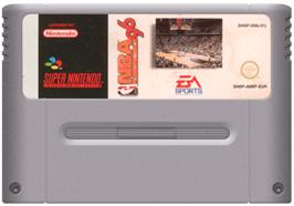 Cartridge artwork for NBA Live '96 on the Nintendo SNES.