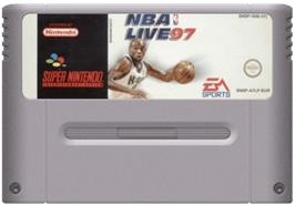 Cartridge artwork for NBA Live '97 on the Nintendo SNES.