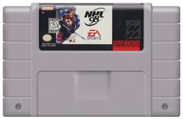 Cartridge artwork for NHL '98 on the Nintendo SNES.