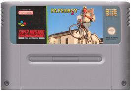 Cartridge artwork for Paperboy 2 on the Nintendo SNES.