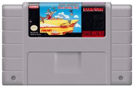 Cartridge artwork for Road Runner's Death Valley Rally on the Nintendo SNES.