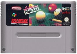 Cartridge artwork for Side Pocket on the Nintendo SNES.