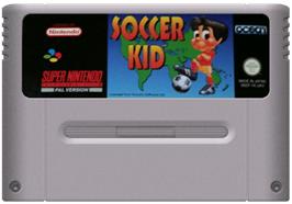 Cartridge artwork for Soccer Kid on the Nintendo SNES.