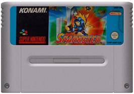 Cartridge artwork for Sparkster on the Nintendo SNES.