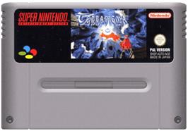 Cartridge artwork for Terranigma on the Nintendo SNES.