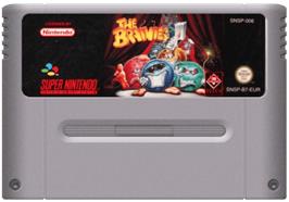 Cartridge artwork for The Brainies on the Nintendo SNES.