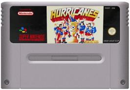 Cartridge artwork for The Hurricanes on the Nintendo SNES.