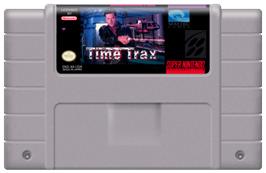Cartridge artwork for Time Trax on the Nintendo SNES.
