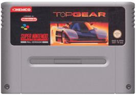 Cartridge artwork for Top Gear on the Nintendo SNES.