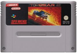 Cartridge artwork for Top Gear 2 on the Nintendo SNES.