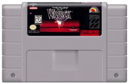 Cartridge artwork for Warlock on the Nintendo SNES.