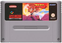 Cartridge artwork for Zero the Kamikaze Squirrel on the Nintendo SNES.