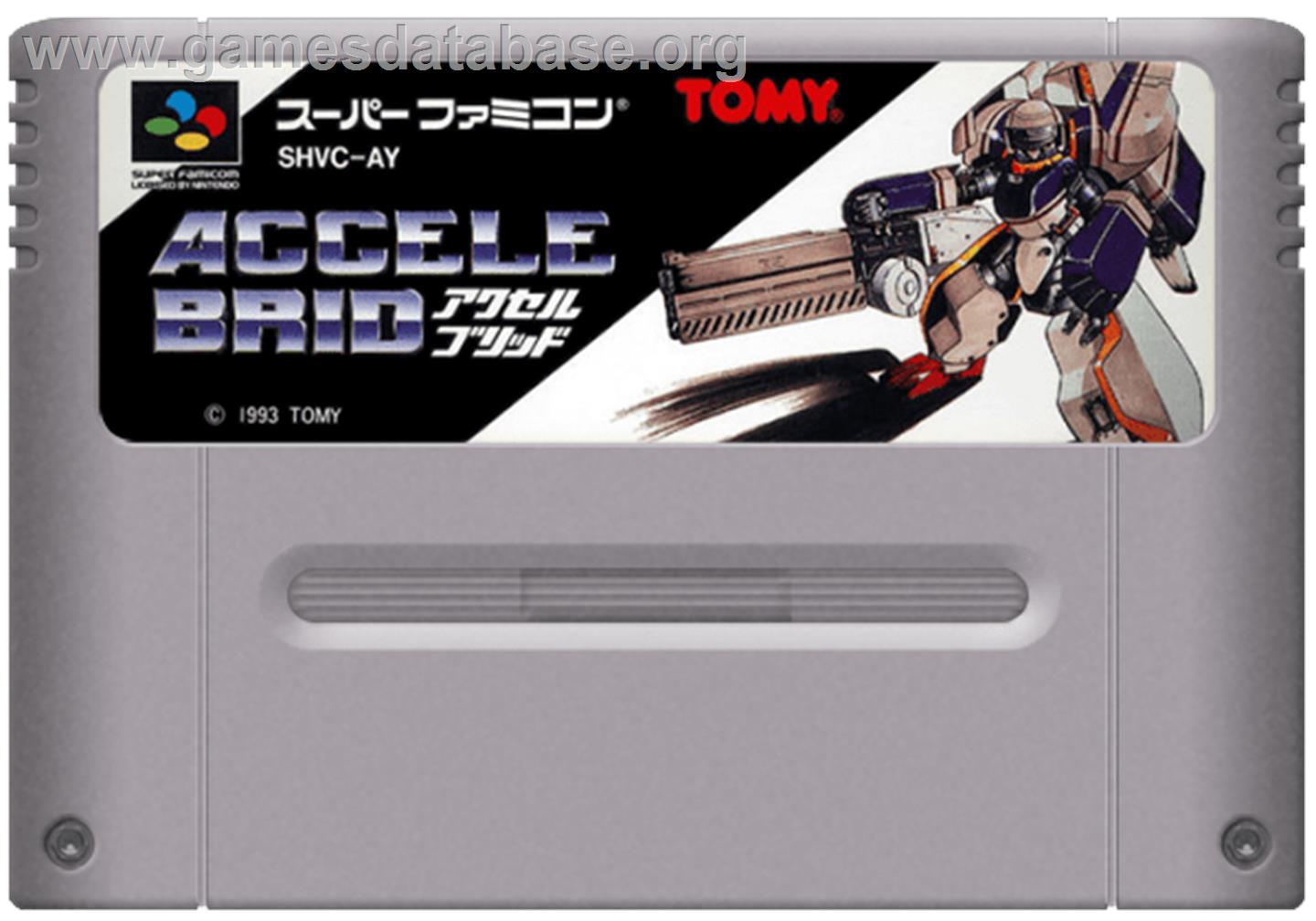 Accele Brid - Nintendo SNES - Artwork - Cartridge