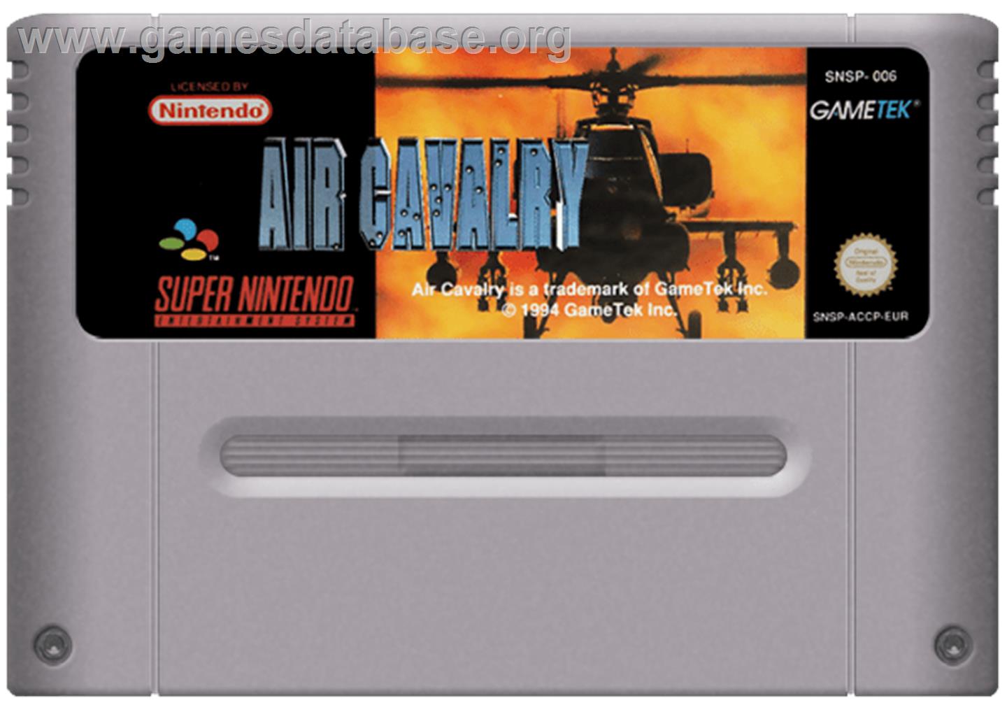 Air Cavalry - Nintendo SNES - Artwork - Cartridge