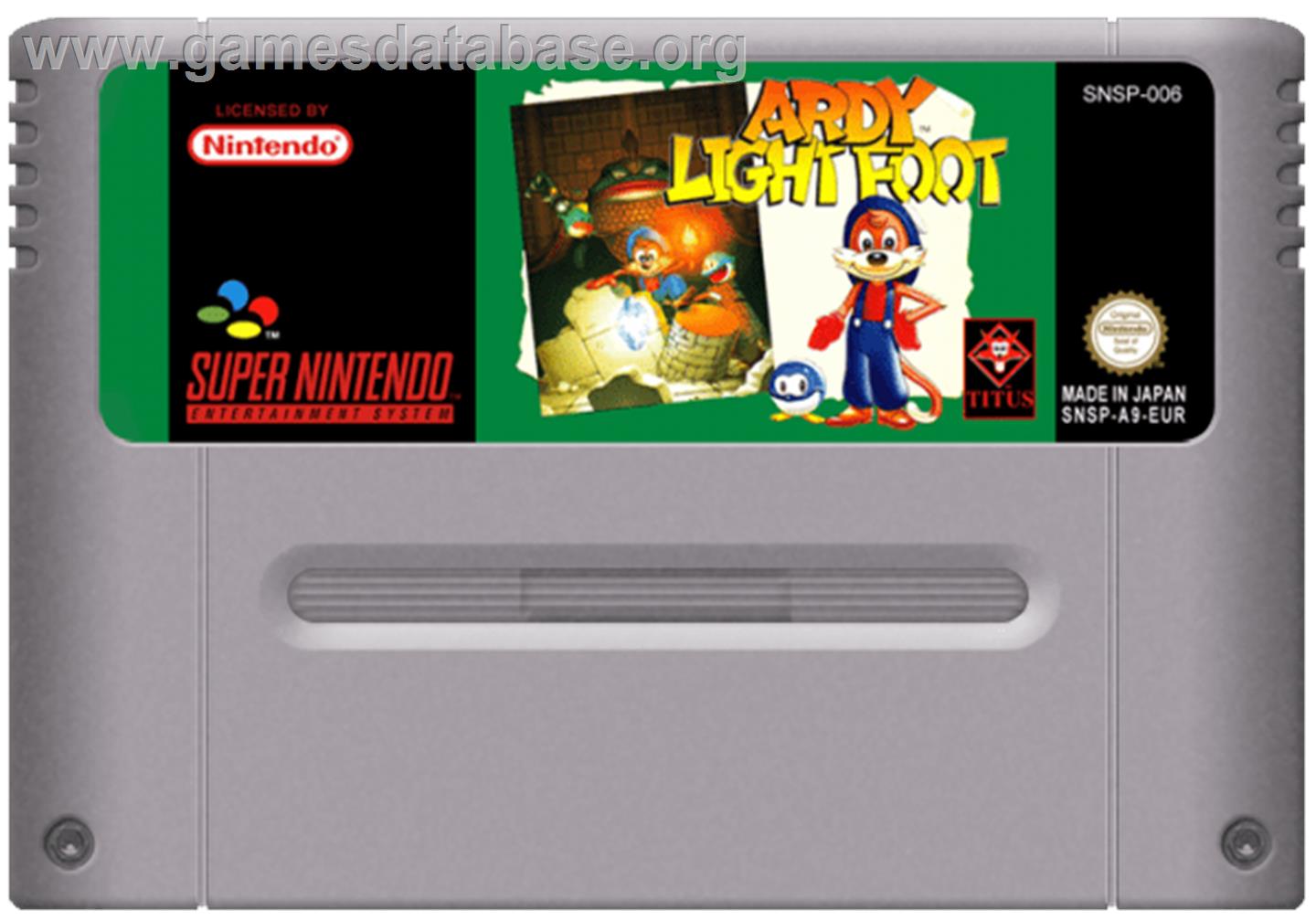 Ardy Lightfoot - Nintendo SNES - Artwork - Cartridge