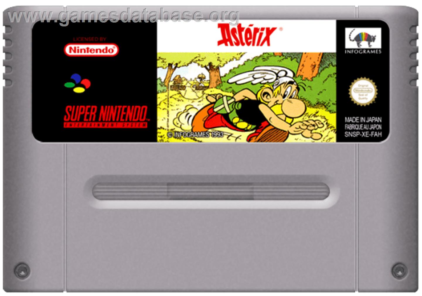 Astérix - Nintendo SNES - Artwork - Cartridge