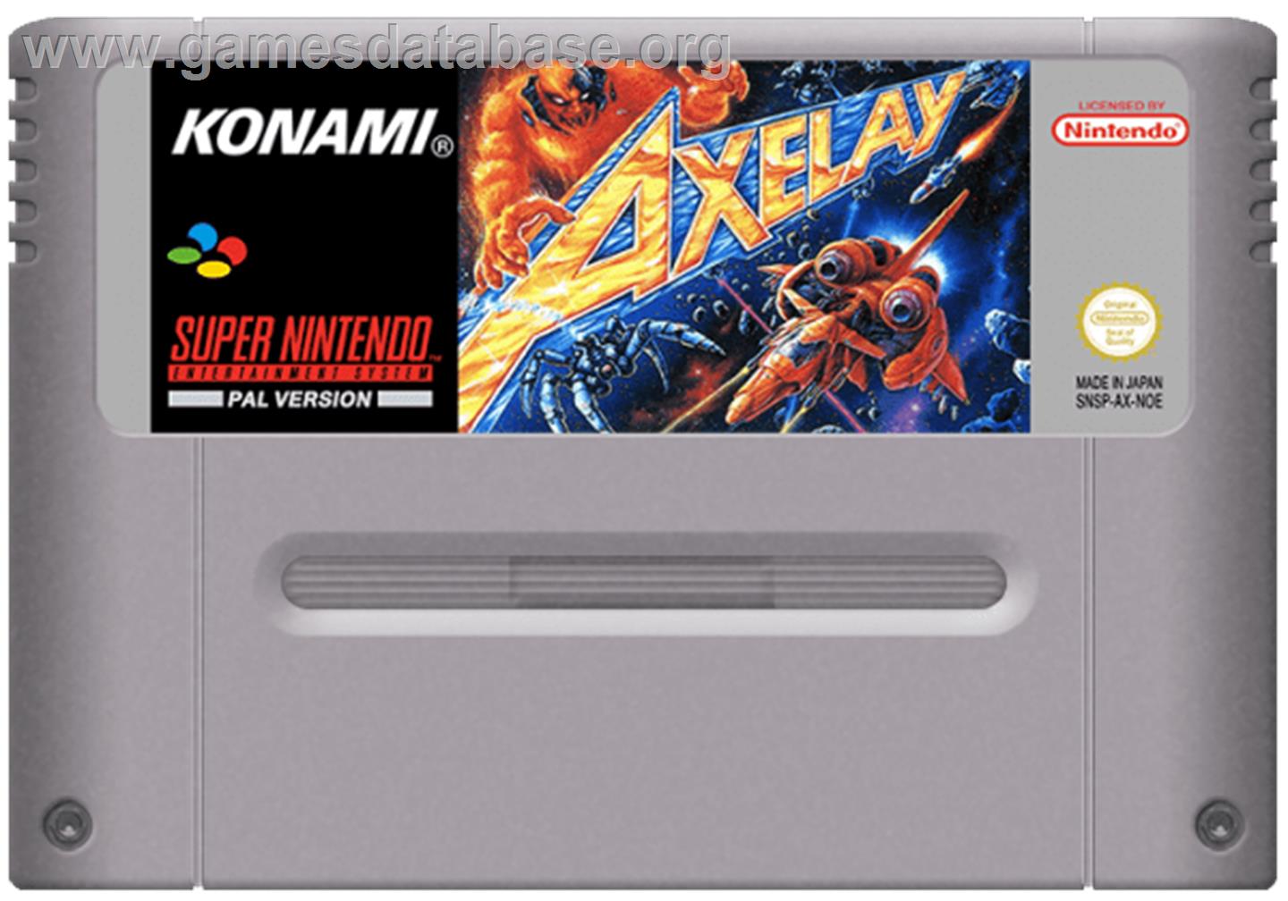 Axelay - Nintendo SNES - Artwork - Cartridge