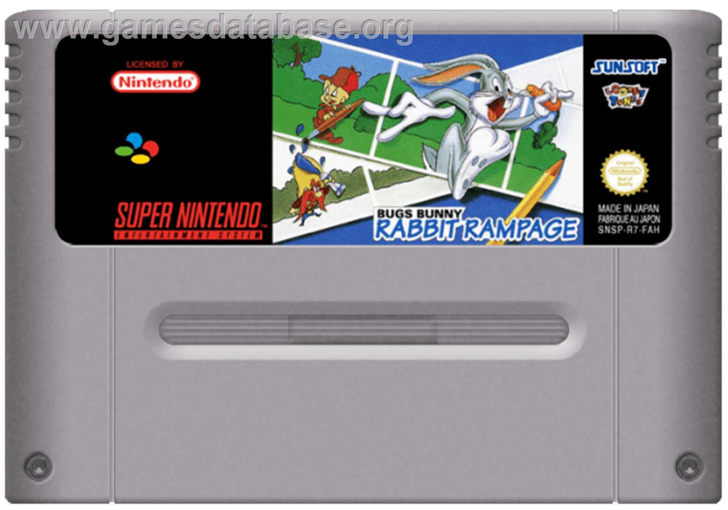 Bugs Bunny Rabbit Rampage - Nintendo SNES - Artwork - Cartridge