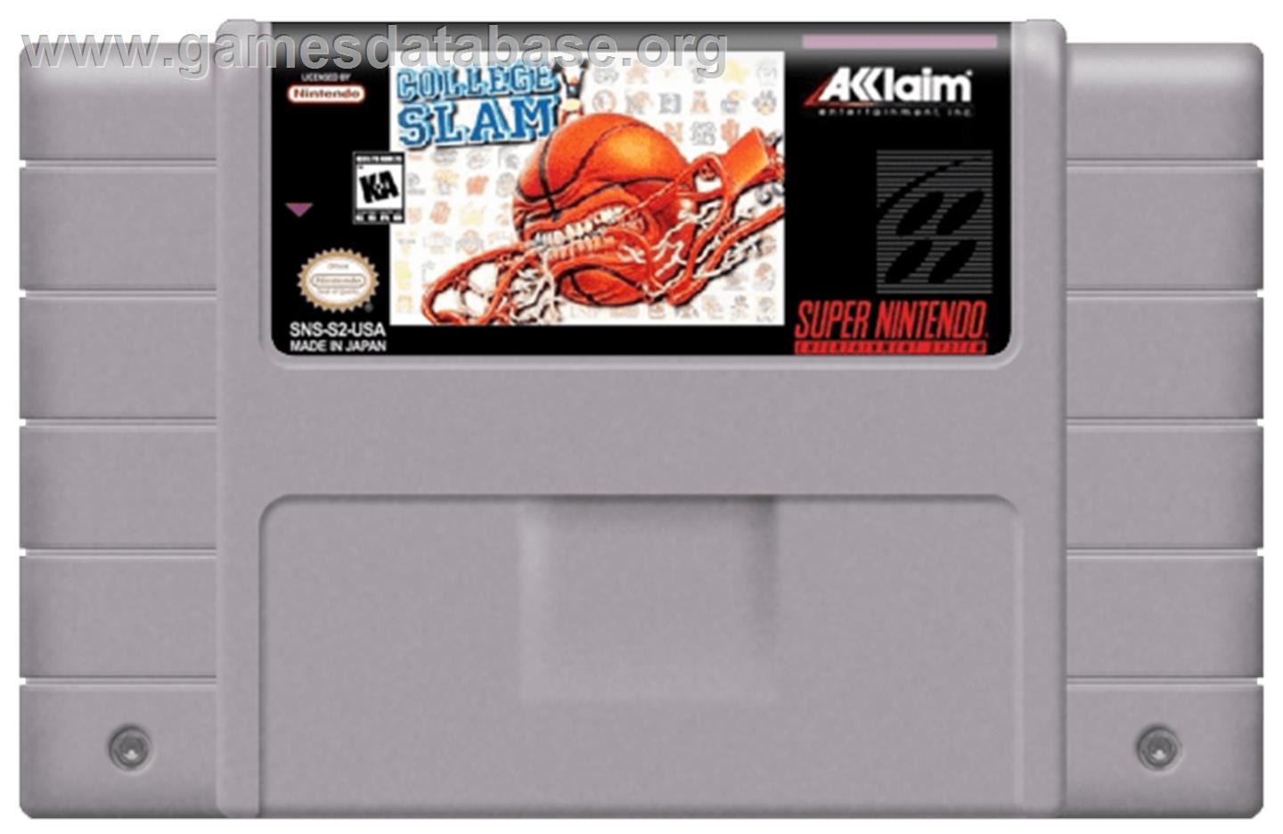 College Slam - Nintendo SNES - Artwork - Cartridge