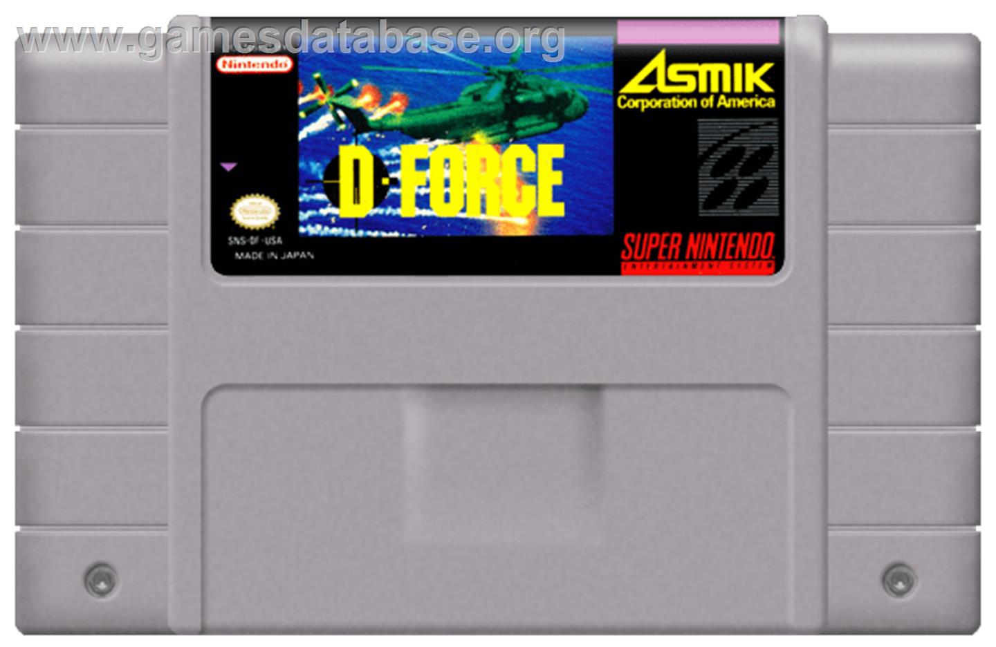 D-Force - Nintendo SNES - Artwork - Cartridge