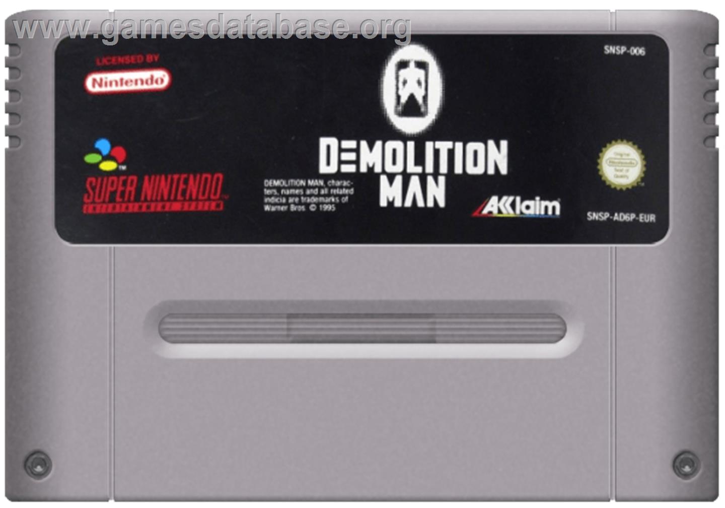Demolition Man - Nintendo SNES - Artwork - Cartridge