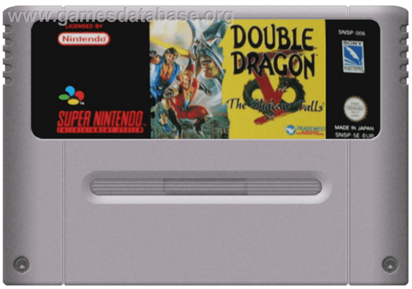 Double Dragon V: The Shadow Falls - Nintendo SNES - Artwork - Cartridge