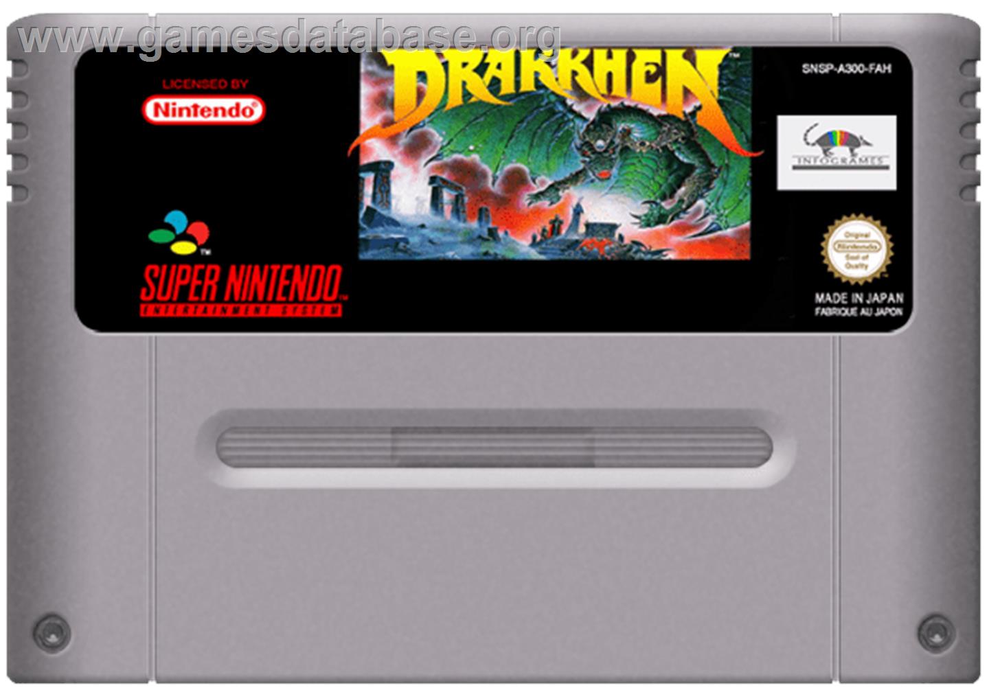Drakkhen - Nintendo SNES - Artwork - Cartridge