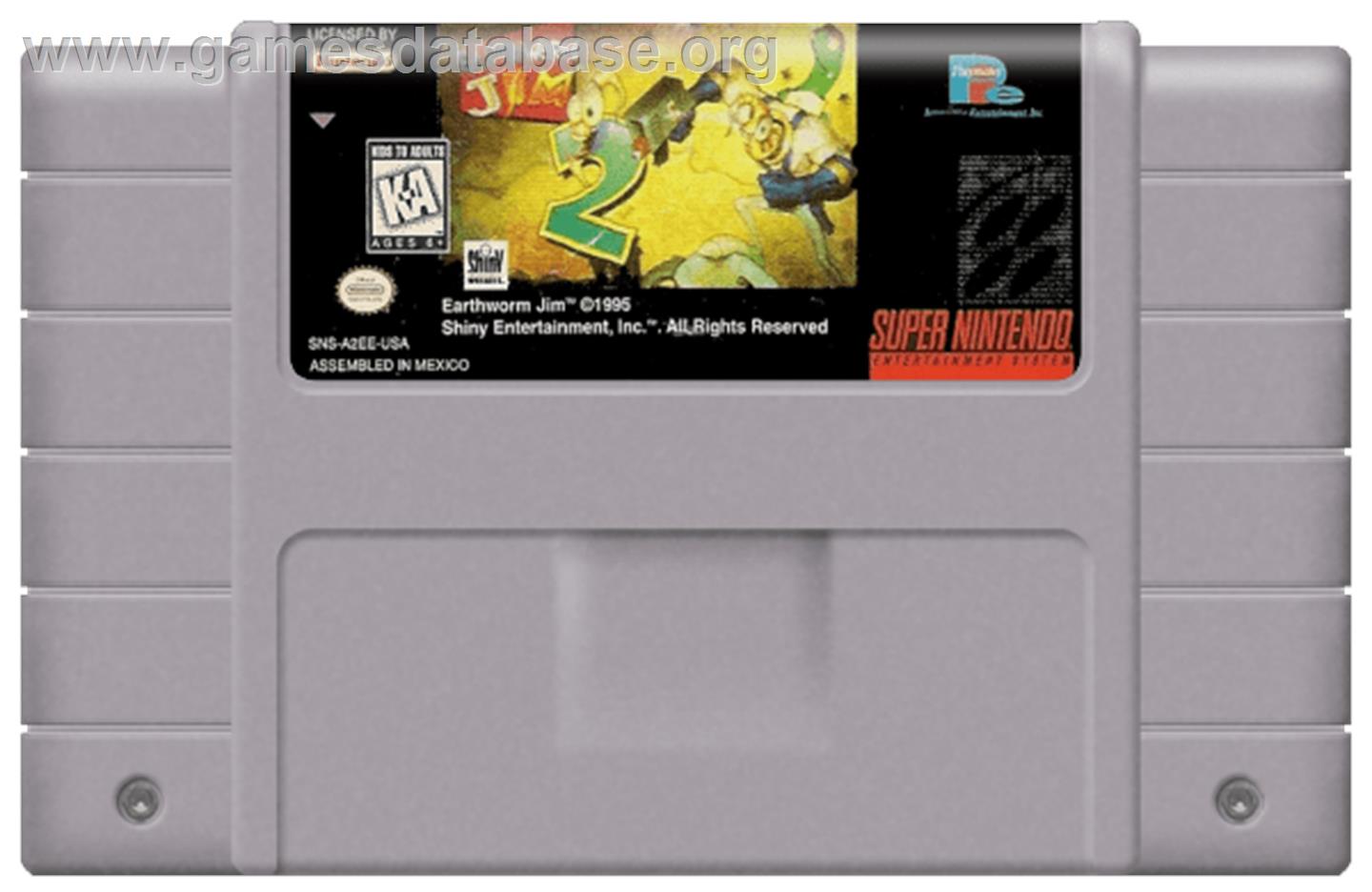 Earthworm Jim 2 - Nintendo SNES - Artwork - Cartridge
