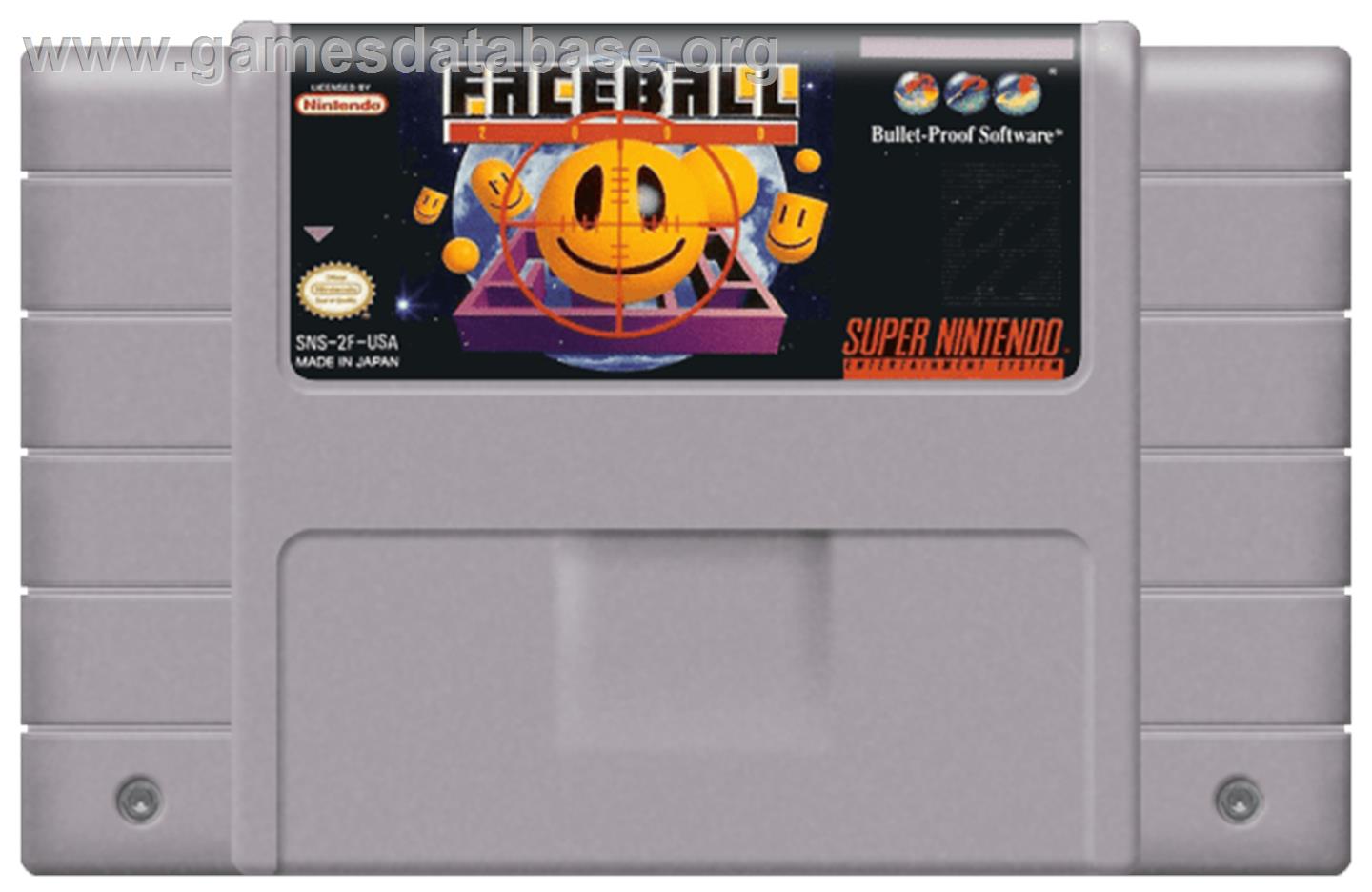Faceball 2000 - Nintendo SNES - Artwork - Cartridge
