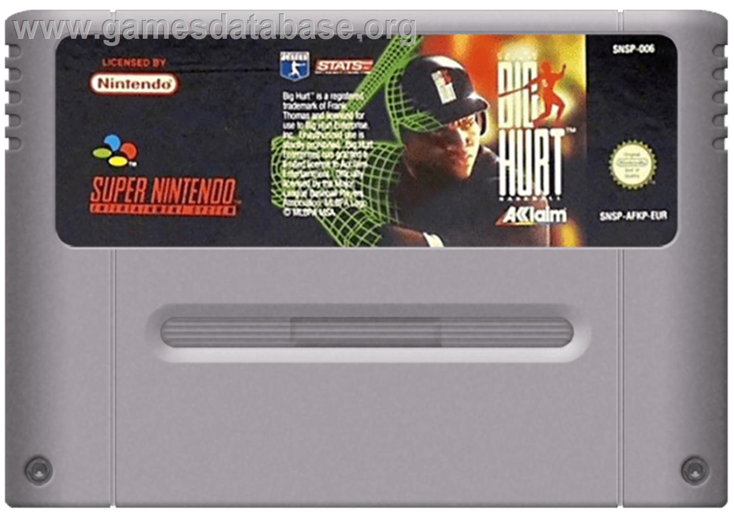 Frank Thomas: Big Hurt Baseball - Nintendo SNES - Artwork - Cartridge