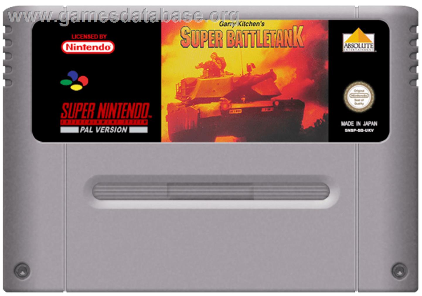 Garry Kitchen's Super Battletank: War in the Gulf - Nintendo SNES - Artwork - Cartridge