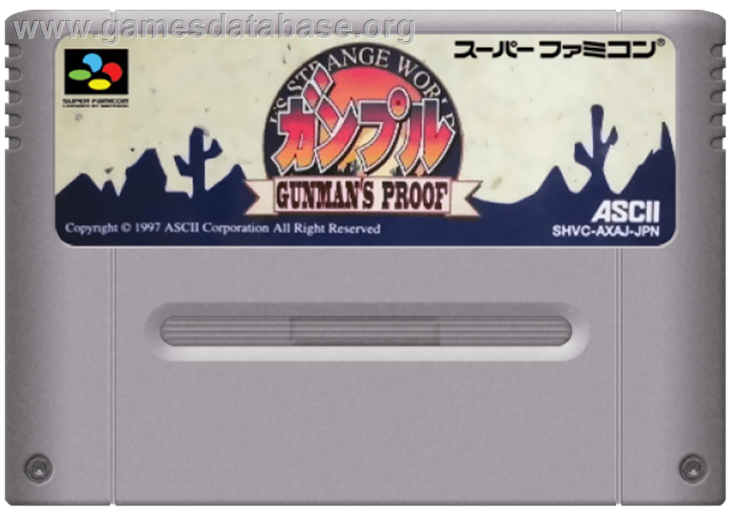 Gunpuru: Gunman's Proof - Nintendo SNES - Artwork - Cartridge