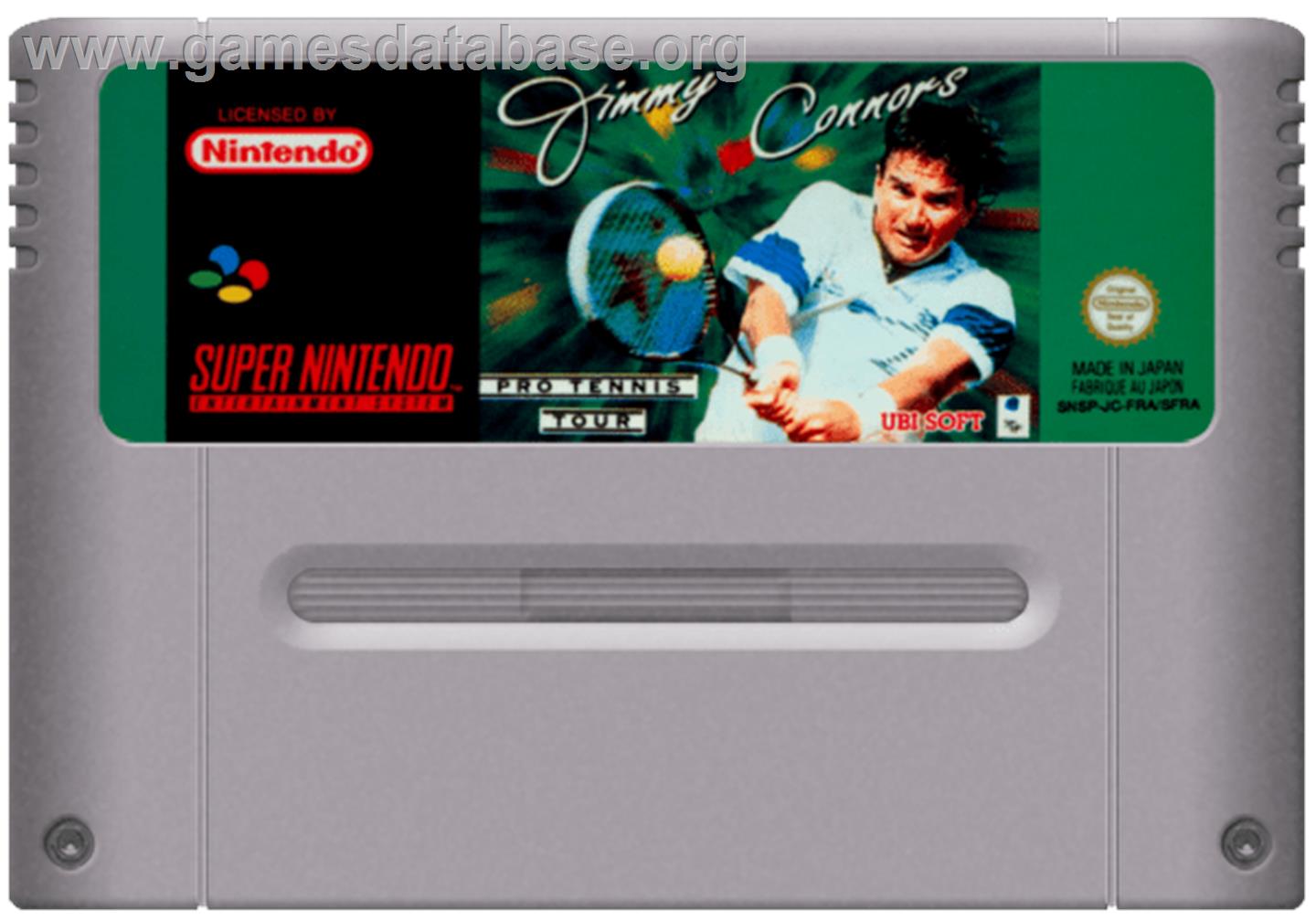 Jimmy Connors Pro Tennis Tour - Nintendo SNES - Artwork - Cartridge