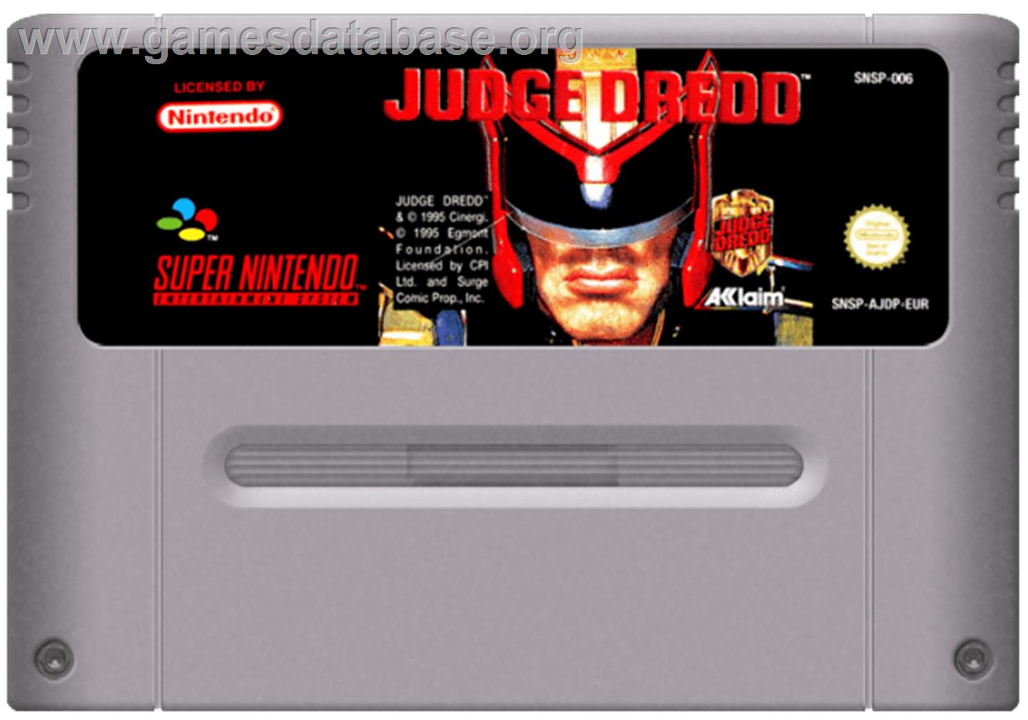 Judge Dredd - Nintendo SNES - Artwork - Cartridge