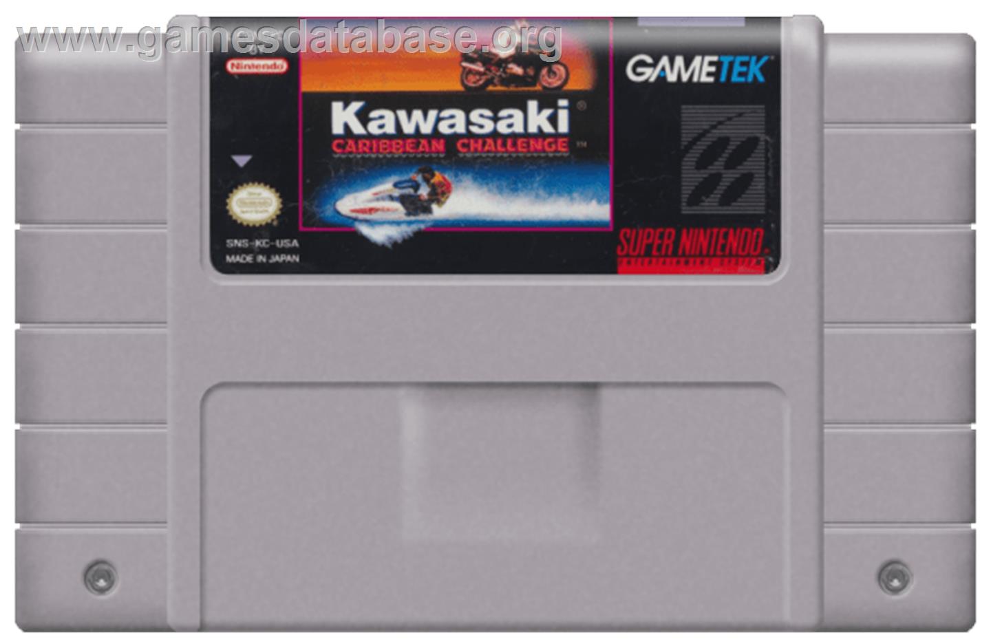 Kawasaki Caribbean Challenge - Nintendo SNES - Artwork - Cartridge
