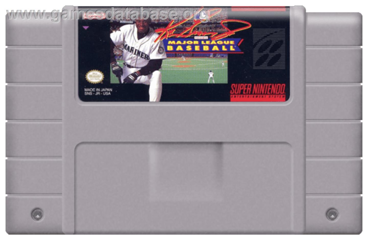 Ken Griffey Jr Presents Major League Baseball - Nintendo SNES - Artwork - Cartridge
