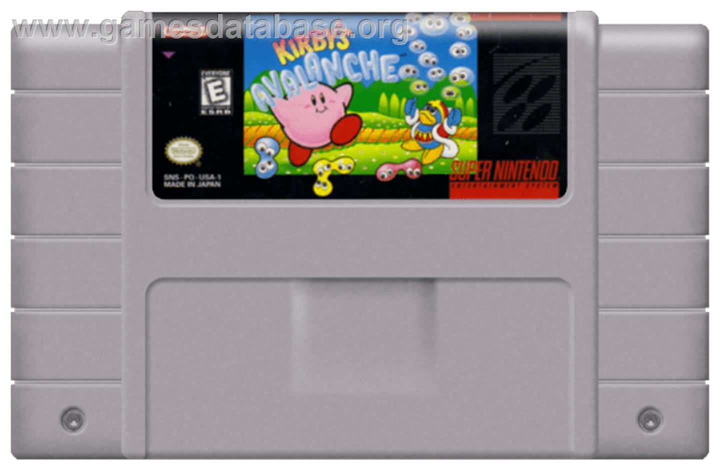 Kirby's Avalanche - Nintendo SNES - Artwork - Cartridge