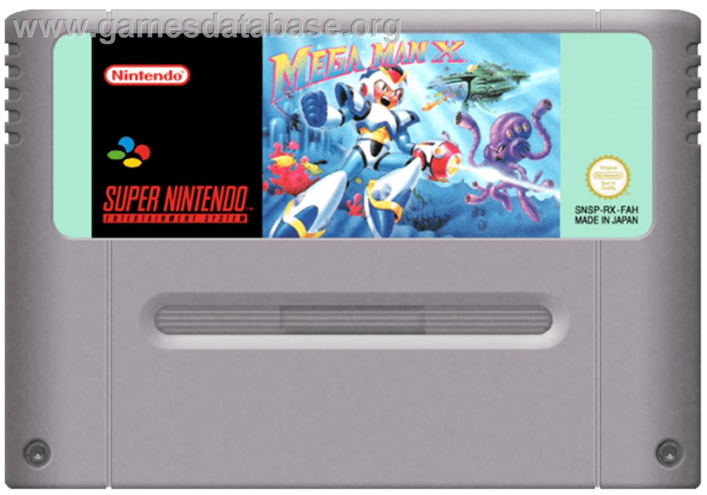 Mega Man X - Nintendo SNES - Artwork - Cartridge